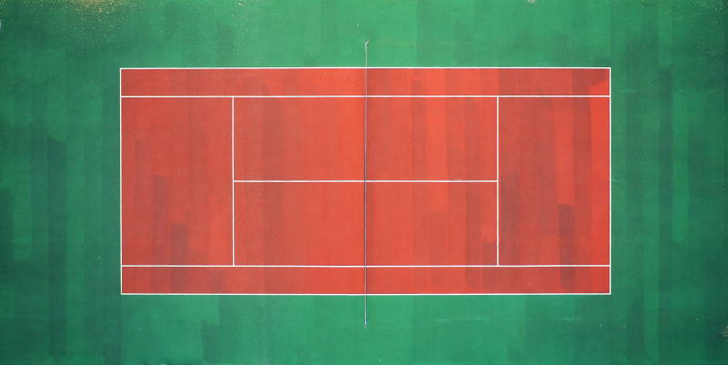Tennis Court. Aerial view photography